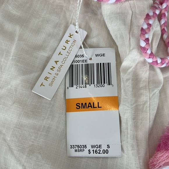 TRINA TURK Lahaina Jogger Cover-up Pants Embroidered Pink Size S NWT - Picture 9 of 12